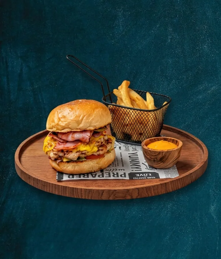 Chicken BBQ Burger with Bacon